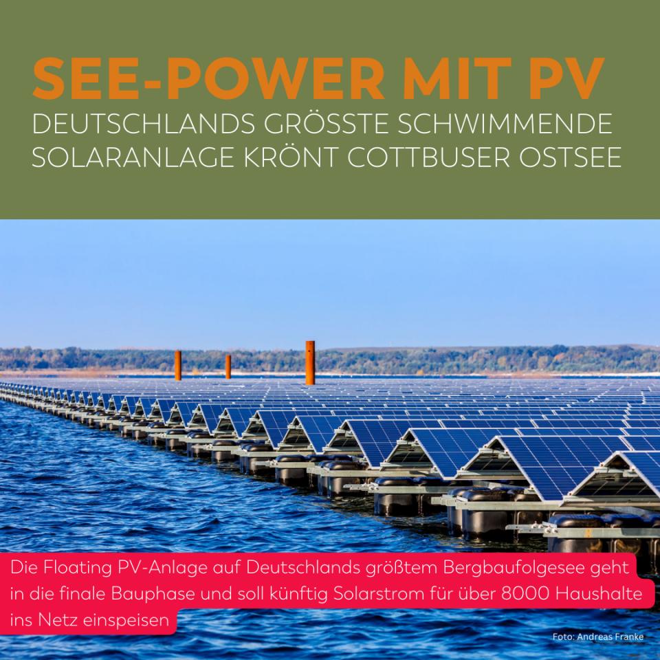 Fertigstellung PV-Anlage auf dem Cottbuser Ostsee